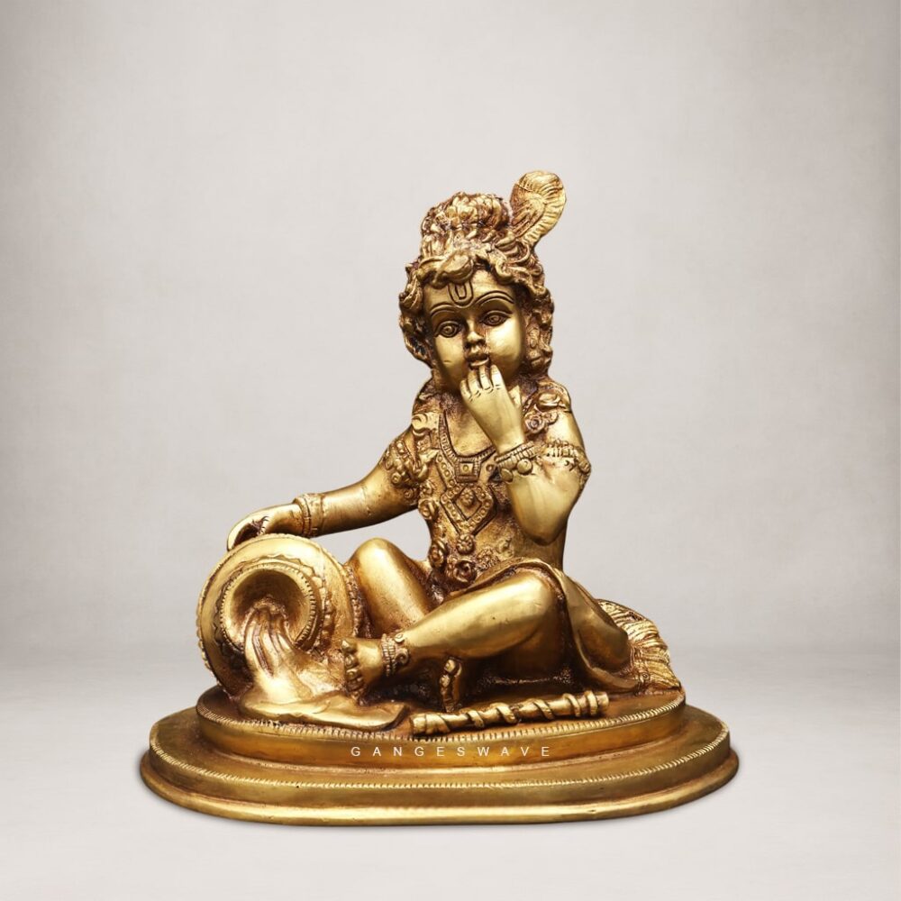 Laddu Gopal Statue with Makhan - 8 inches