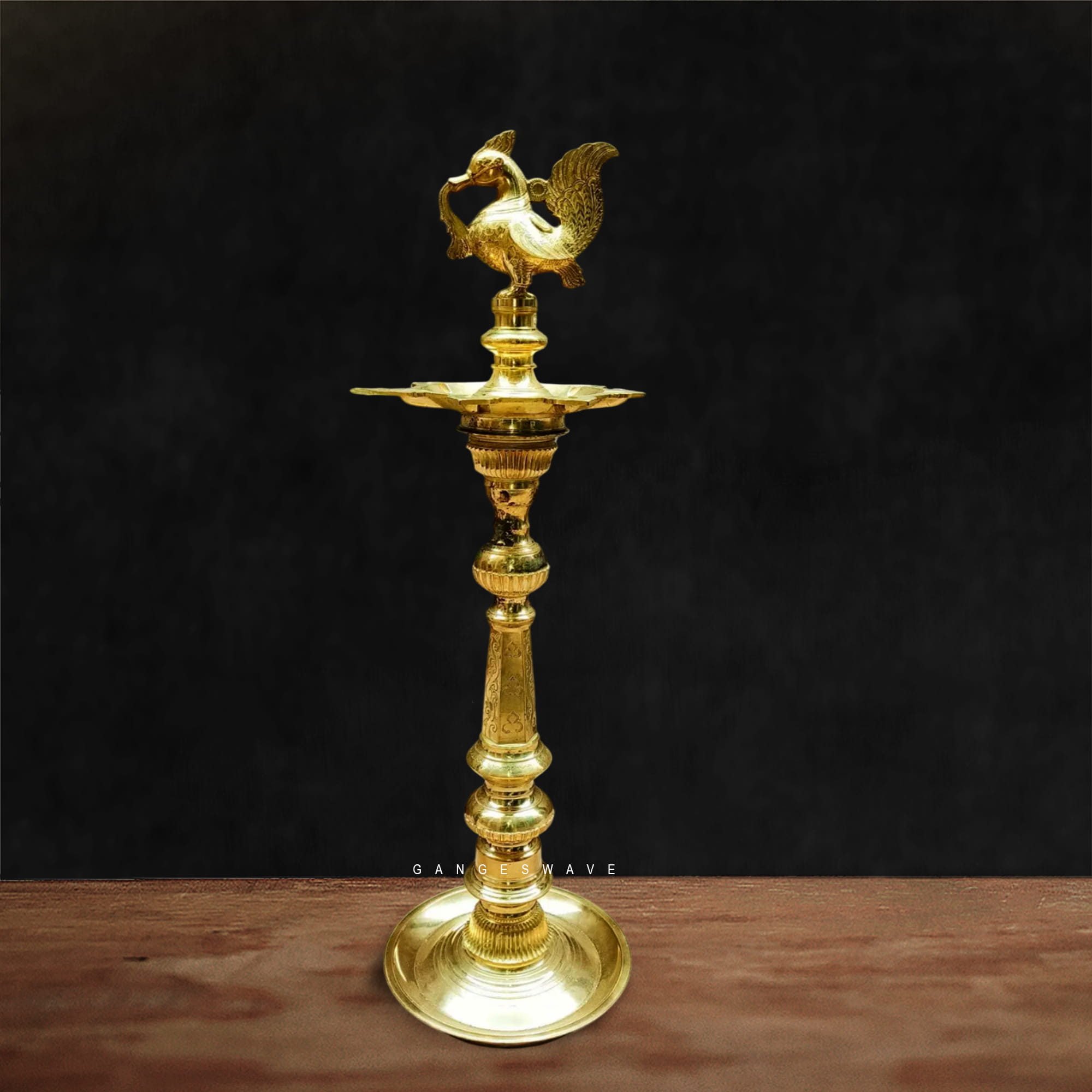 51 inches Bronze Traditional Oil Diya - Image 2