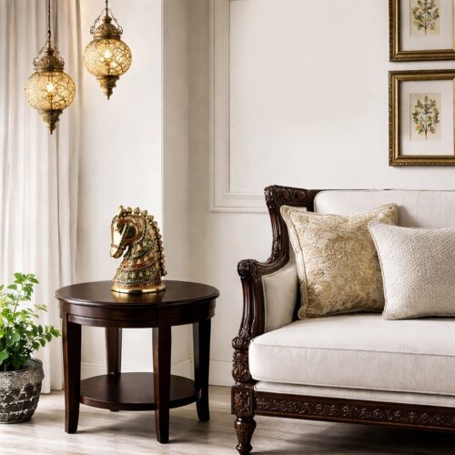 Royal Handcrafted Brass Horse Head Showpiece - 22 inches