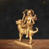 Handcrafted brass Kaal Bhairav murti with dog vahana for home temple