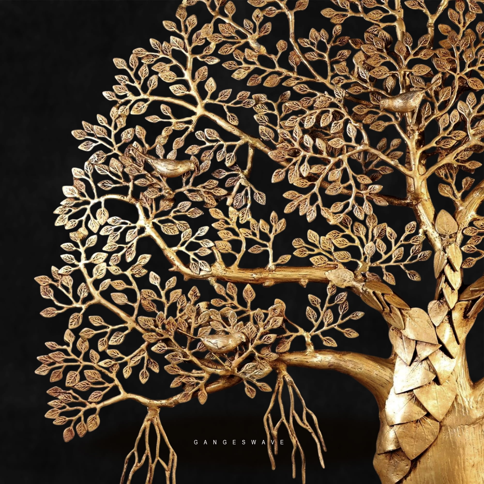 Handcrafted Brass Tree of Life ( Kalpavriksha) Sculpture - 50 inches - Image 2