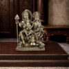Brass Shiv Parvati Family Idol with Ganesh & Kartikeya