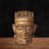 Vintage Finish Brass Kanoba Head Statue - 9 inches