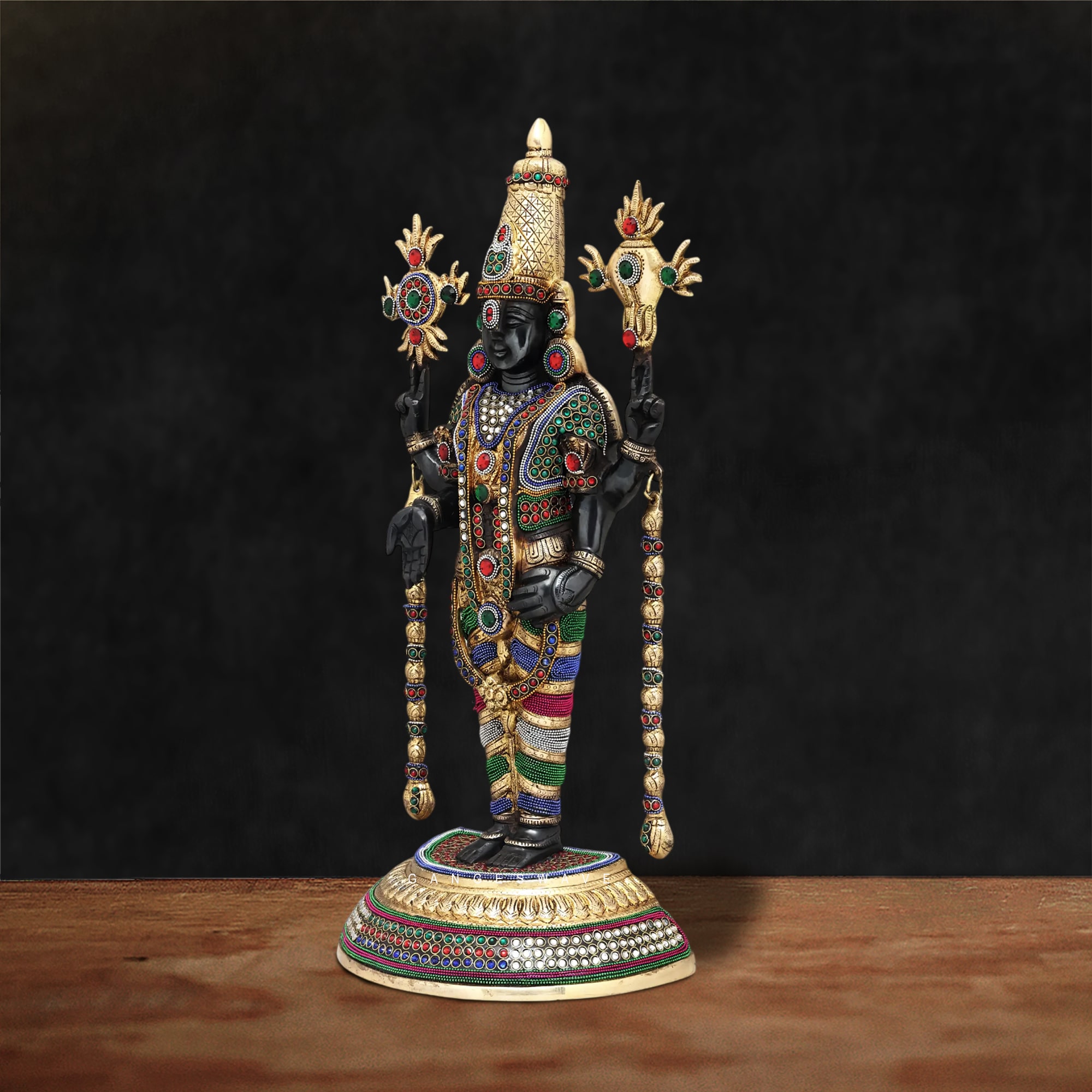 Tirupati Balaji with semi-precious stone inlay work - 24 inches - Image 3