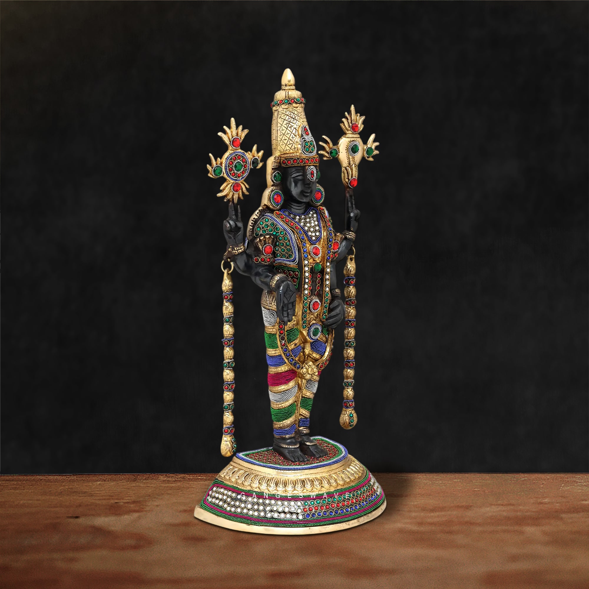 Tirupati Balaji with semi-precious stone inlay work - 24 inches - Image 2