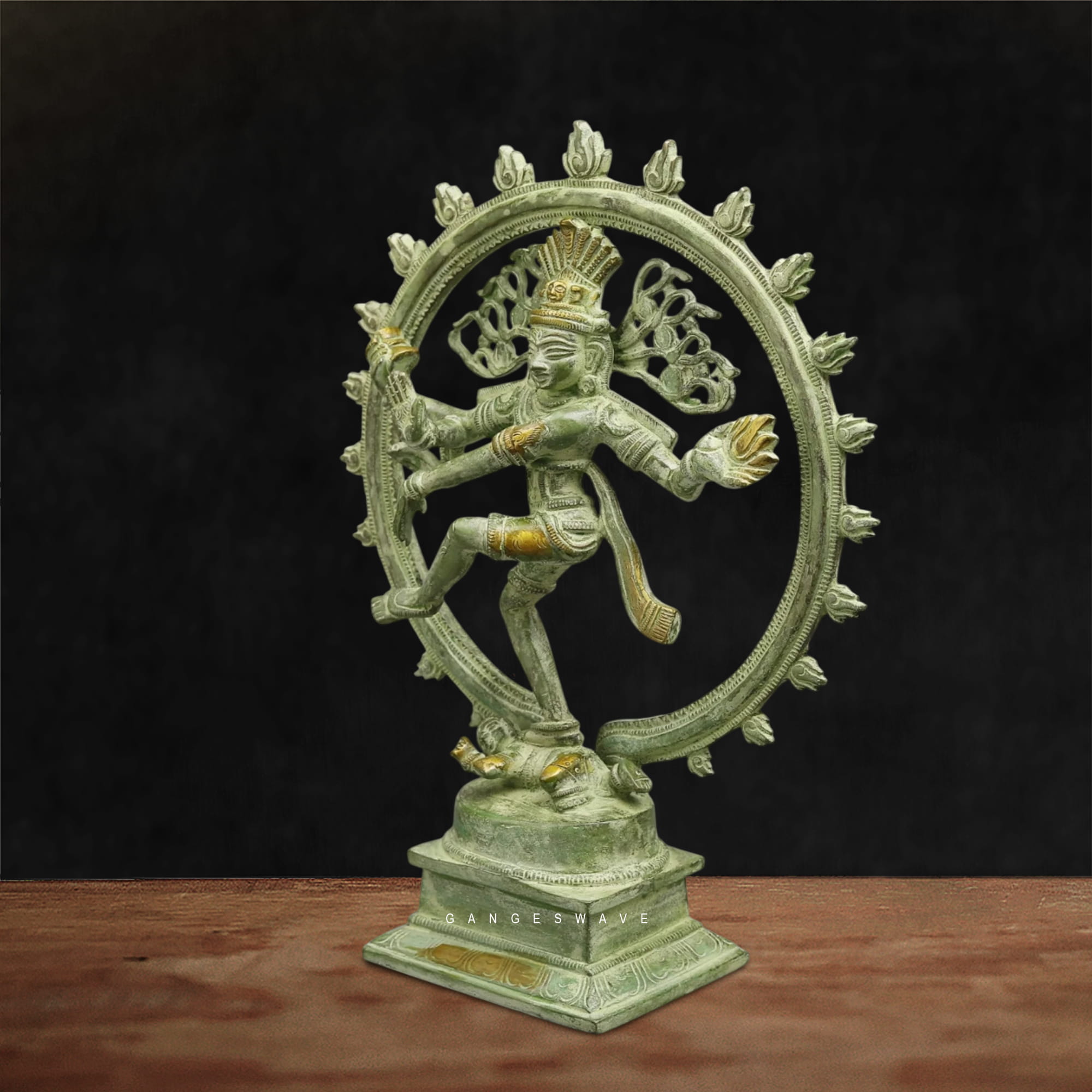Vintage Finished Brass Nataraja Statue – Lord Shiva in Cosmic Dance - Image 3