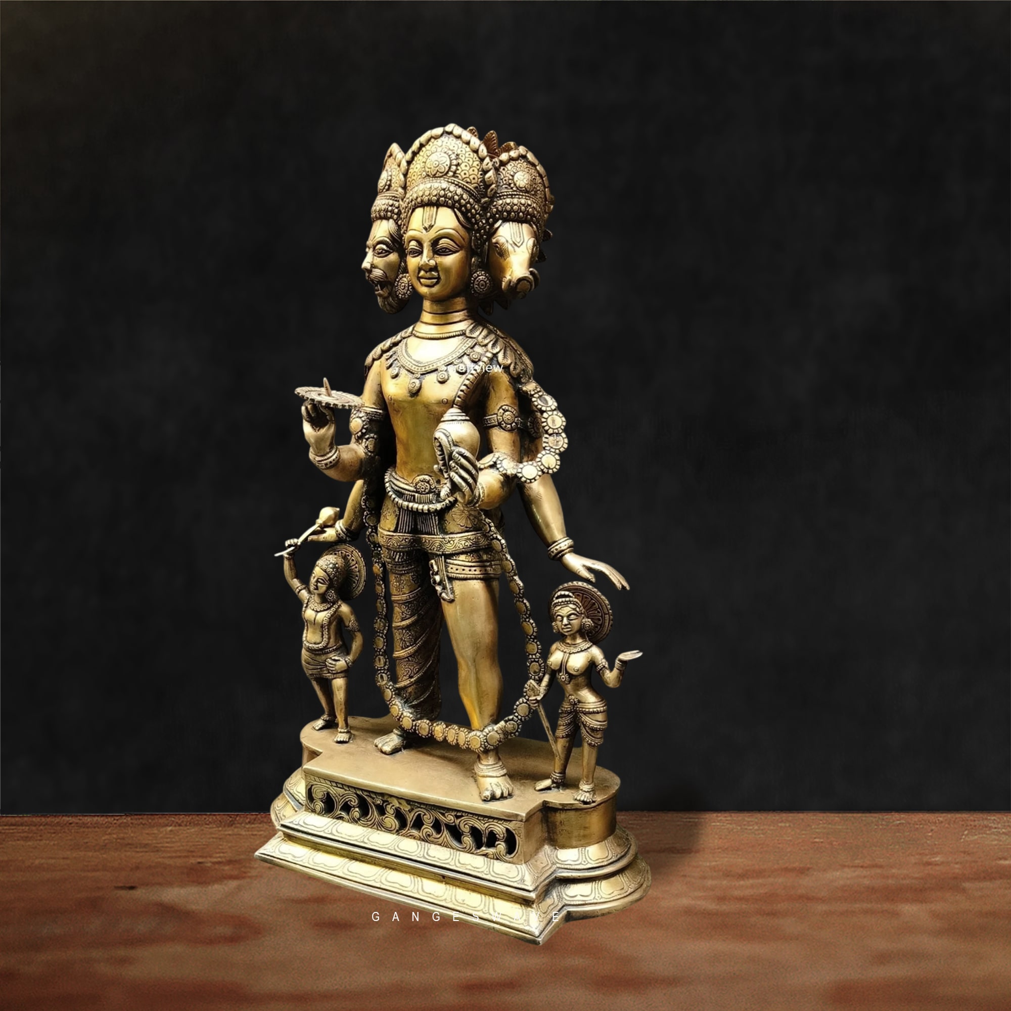 Vishnu Vaikuntha Superfine Brass Statue - 24 inches - Image 2