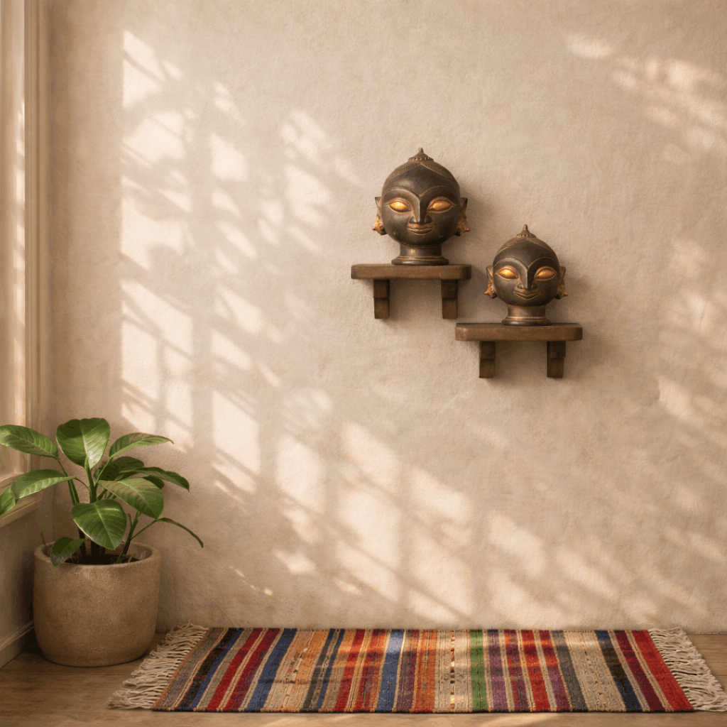 Brass Gauri Head – Tribal Indian Art Decor - Image 2