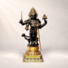 Brass Kal Bhairav statue with antique black and gold finish