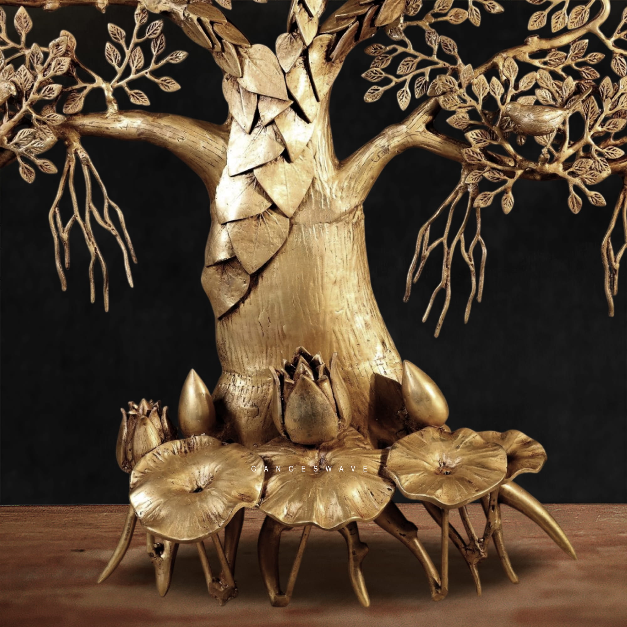 Handcrafted Brass Tree of Life ( Kalpavriksha) Sculpture - 50 inches - Image 5