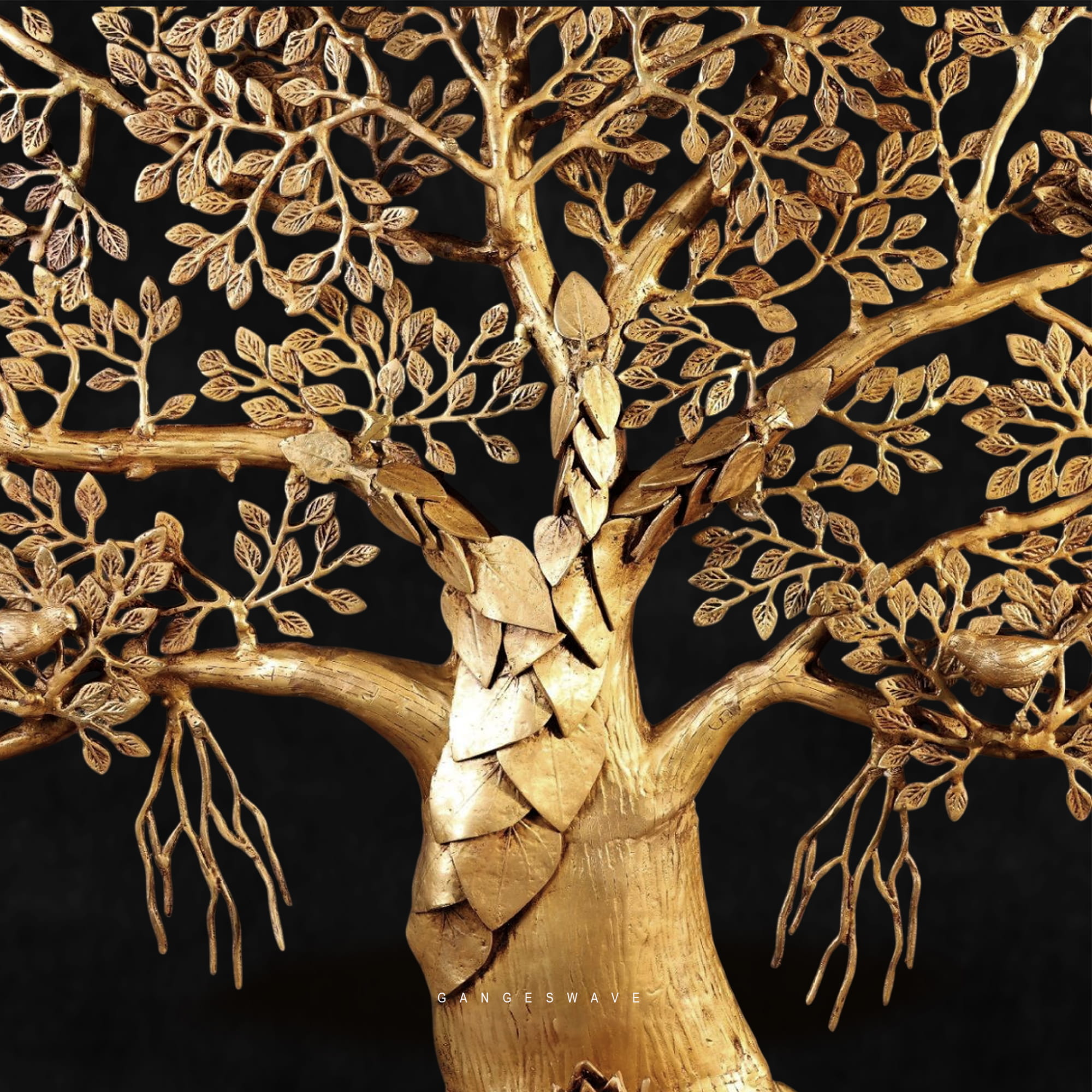 Handcrafted Brass Tree of Life ( Kalpavriksha) Sculpture - 50 inches - Image 4