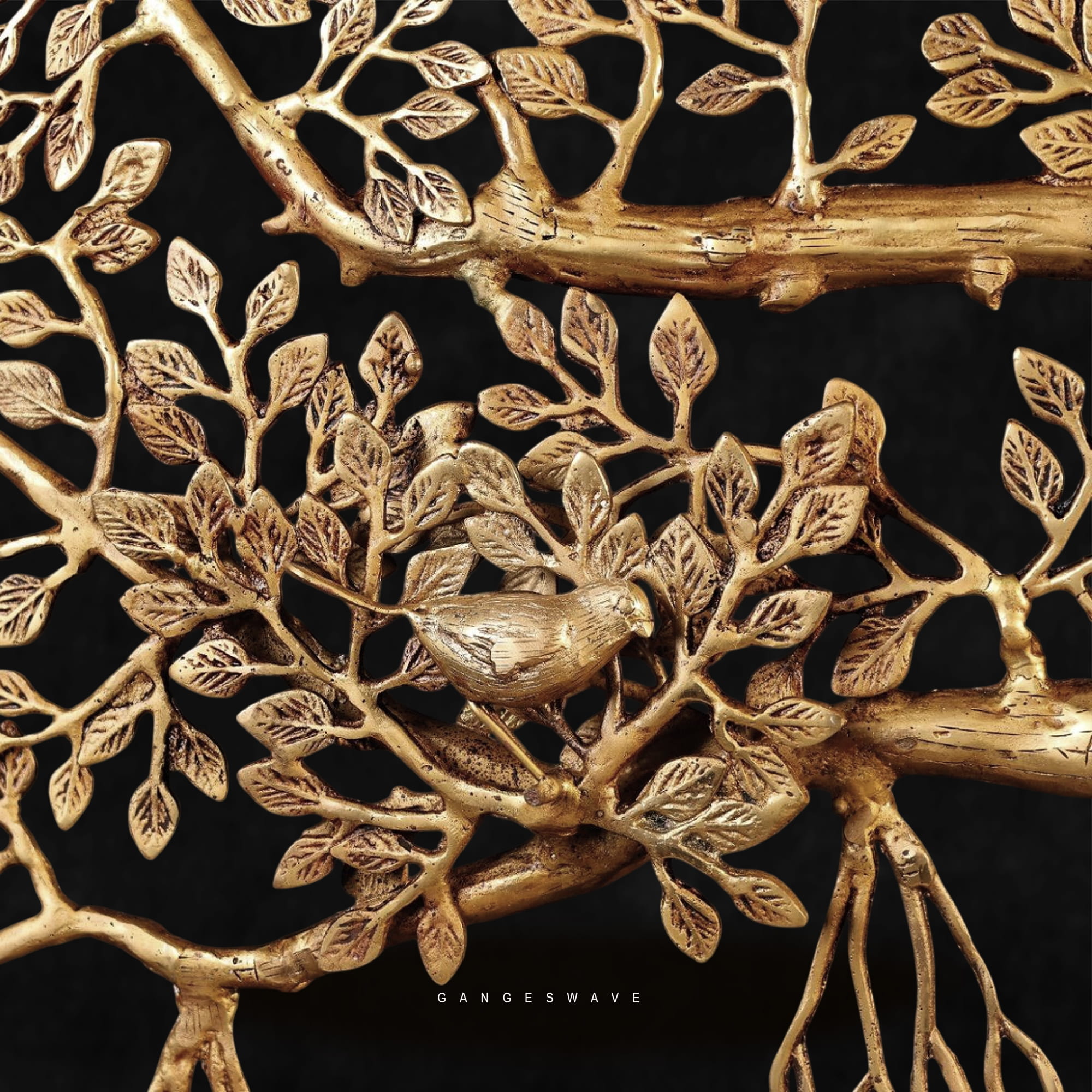 Handcrafted Brass Tree of Life ( Kalpavriksha) Sculpture - 50 inches - Image 3