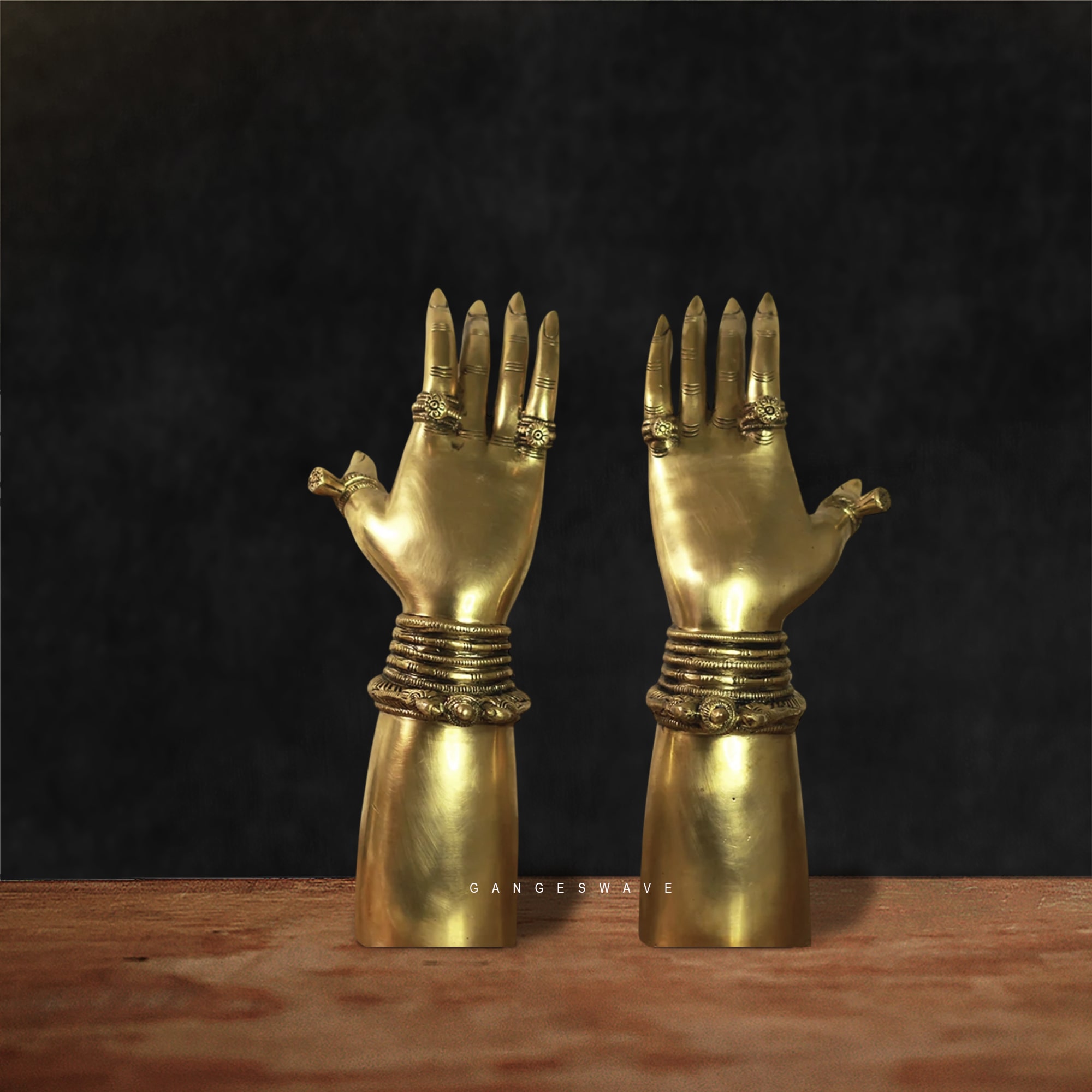Brass Lady Hand Table Décor Pair – Indian Artistic Hands - Image 2