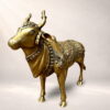 Premium brass Kamdhenu cow figurine with antique finish