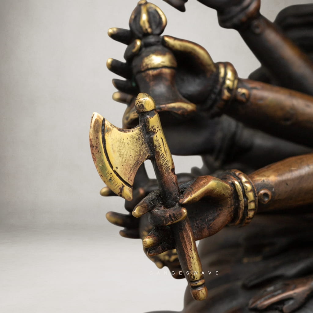 Nepali Mahakali Pure Copper Statue | Multi-Faced Tantric Goddess Murti - Image 4