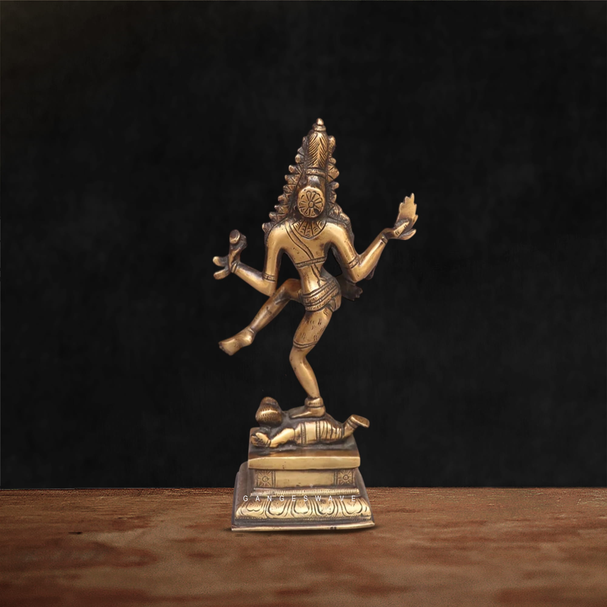 Vintage Finished Nataraja Brass Statue | Handcrafted Dancing Shiva Idol - Image 3