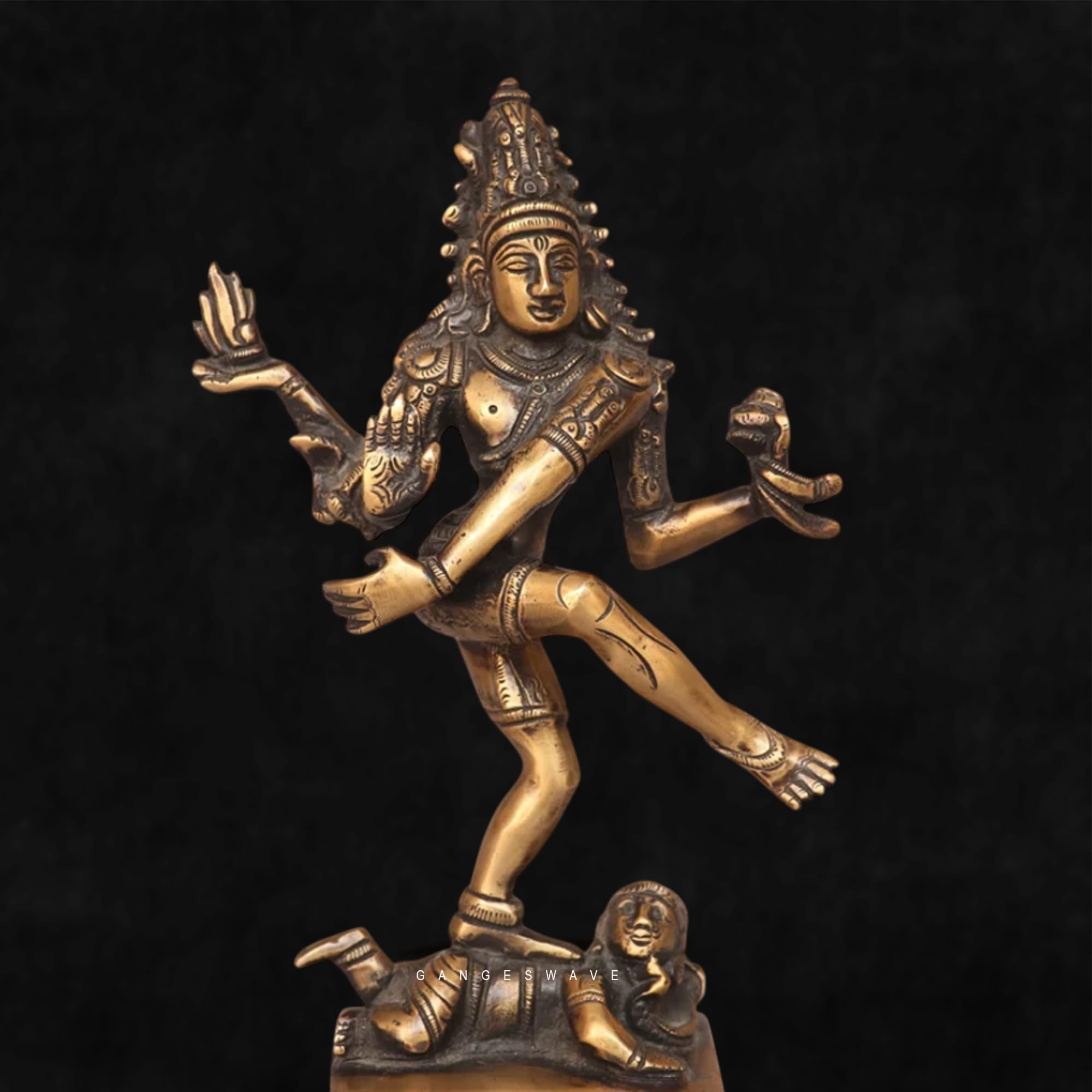 Vintage Finished Nataraja Brass Statue | Handcrafted Dancing Shiva Idol - Image 2