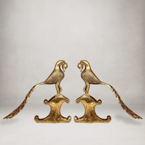 Vintage Finished Brass Peacock Pair Showpiece