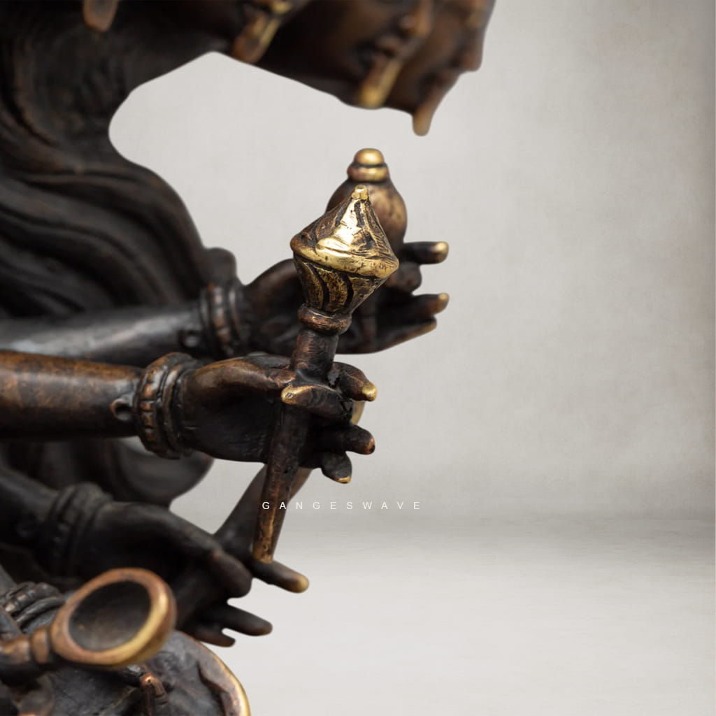 Nepali Mahakali Pure Copper Statue | Multi-Faced Tantric Goddess Murti - Image 7
