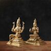 Divine brass Shiva and Parvati seated idol for home temple