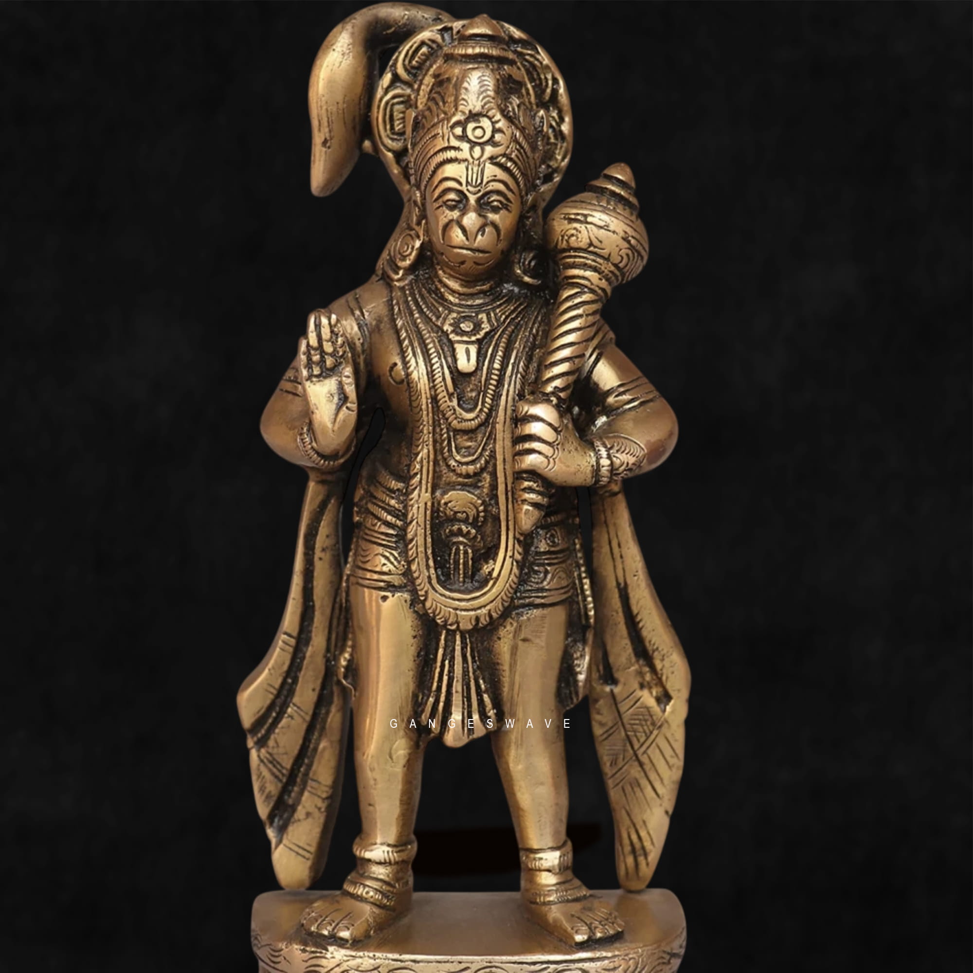 Small Bajrangbali Brass Murti for Puja | Handcrafted Lord Hanuman Idol for Home & Temple - Image 4