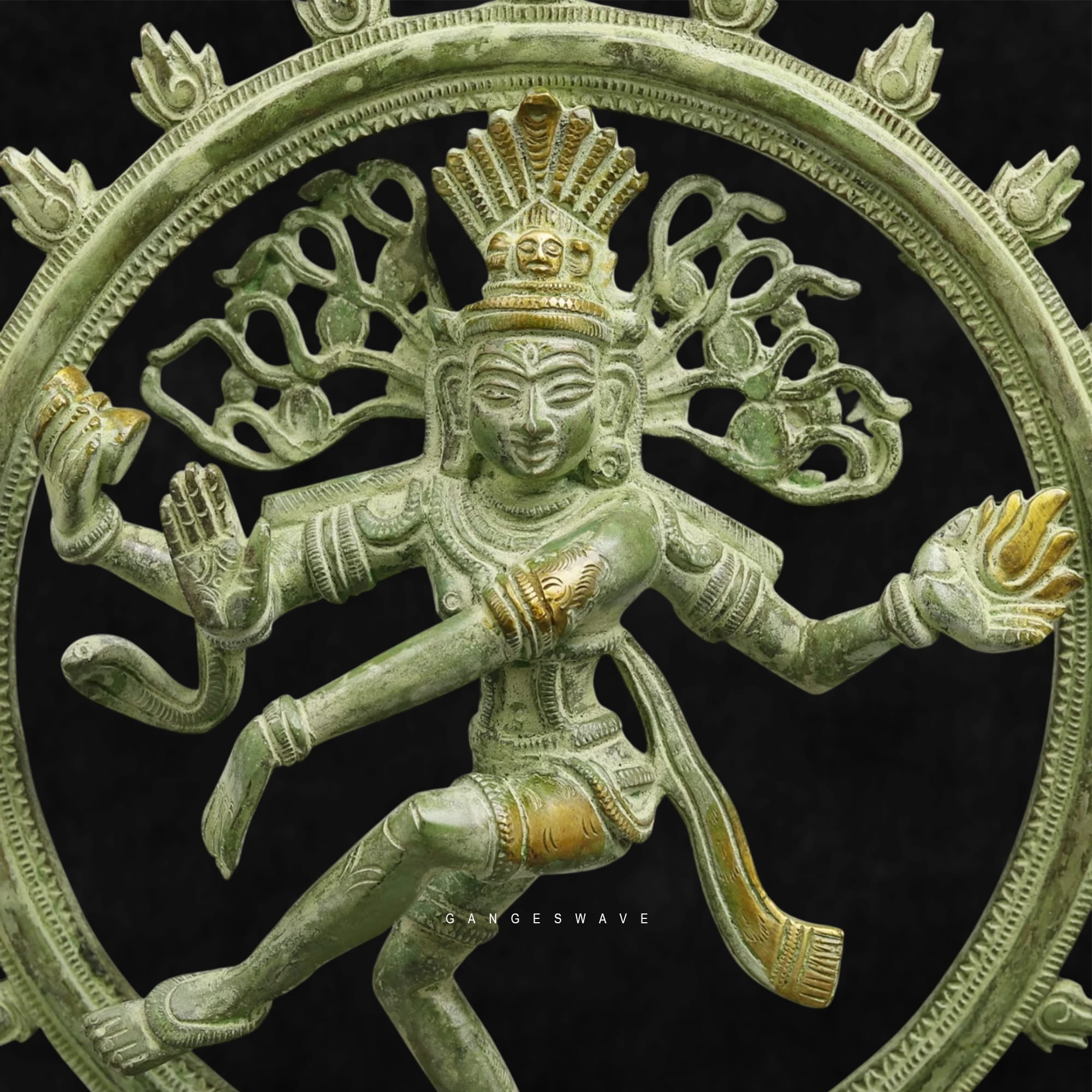 Vintage Finished Brass Nataraja Statue – Lord Shiva in Cosmic Dance - Image 5