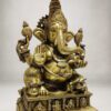 Large brass Ganesha statue for pooja room and luxury spiritual decor