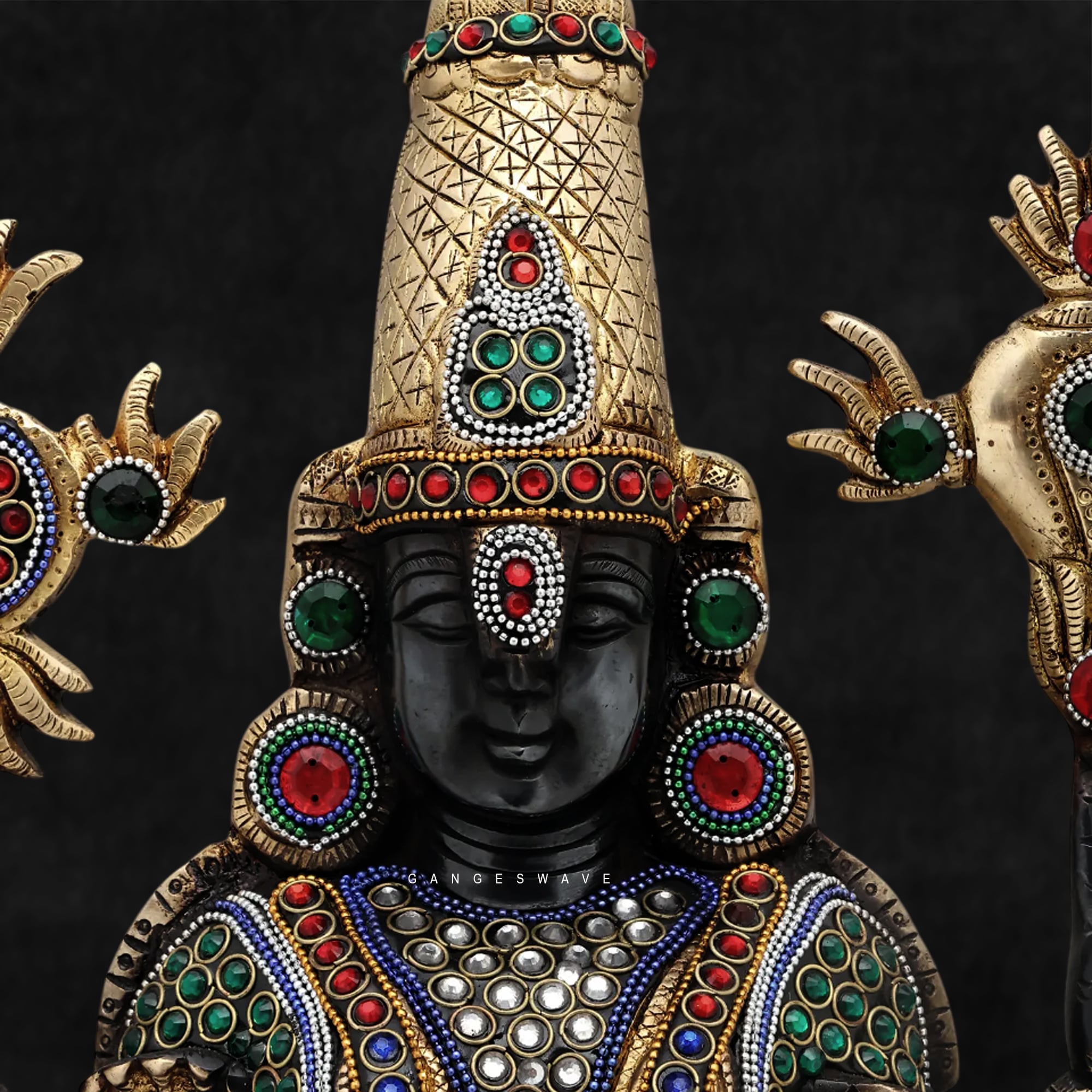 Tirupati Balaji with semi-precious stone inlay work - 24 inches - Image 5