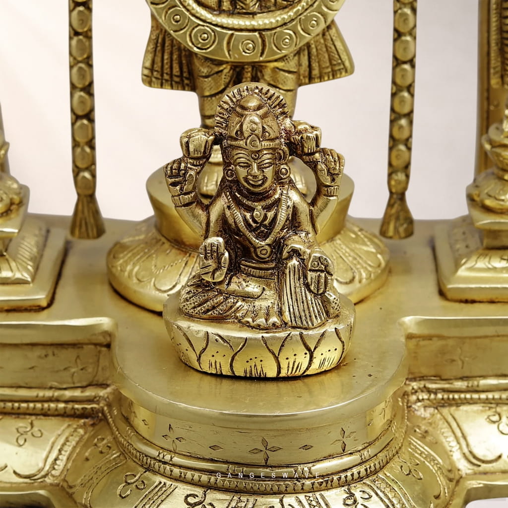 Balaji with Sridevi, Bhudevi and Garuda Brass Idol - 15.5 inches - Image 5