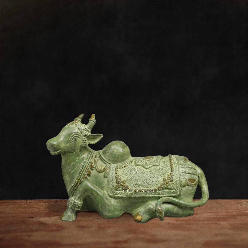 Handcrafted Vintage Brass Nandi Statue