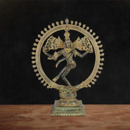Nataraja Brass Statue in Vintage Finish - 22 inches