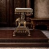 Handcrafted Brass Elephant Vintage Finished Side Table with Bells - 23 inches