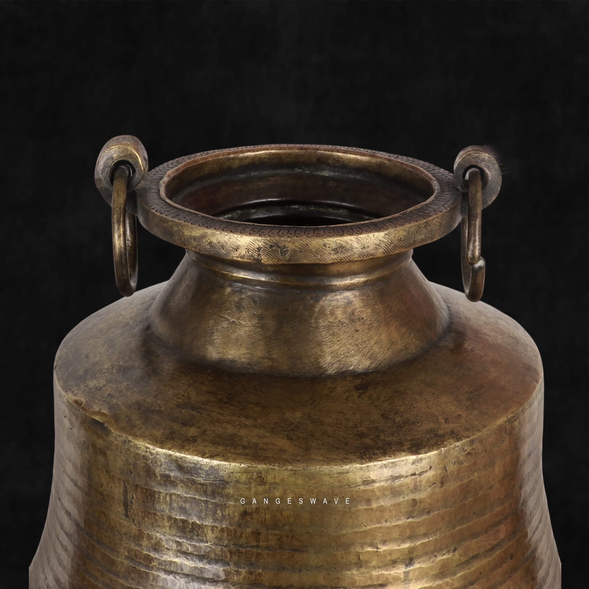 Brass Hammered Plated Planter - 18 inches - Image 4