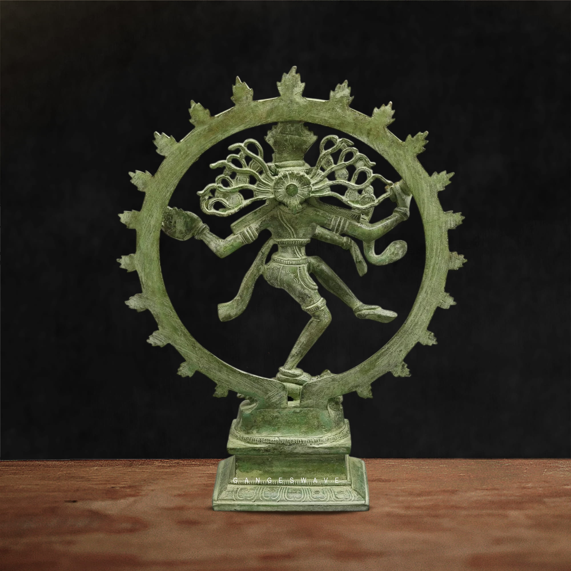 Vintage Finished Brass Nataraja Statue – Lord Shiva in Cosmic Dance - Image 4
