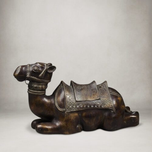 Handcrafted Antique Finish Brass Camel Statue | Traditional Indian Decor & Vastu Figurine