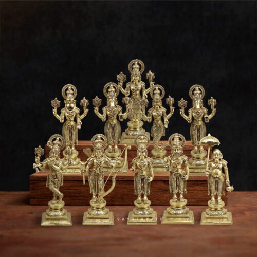 Vishnu Dashavatara Superfine Brass Idol Set
