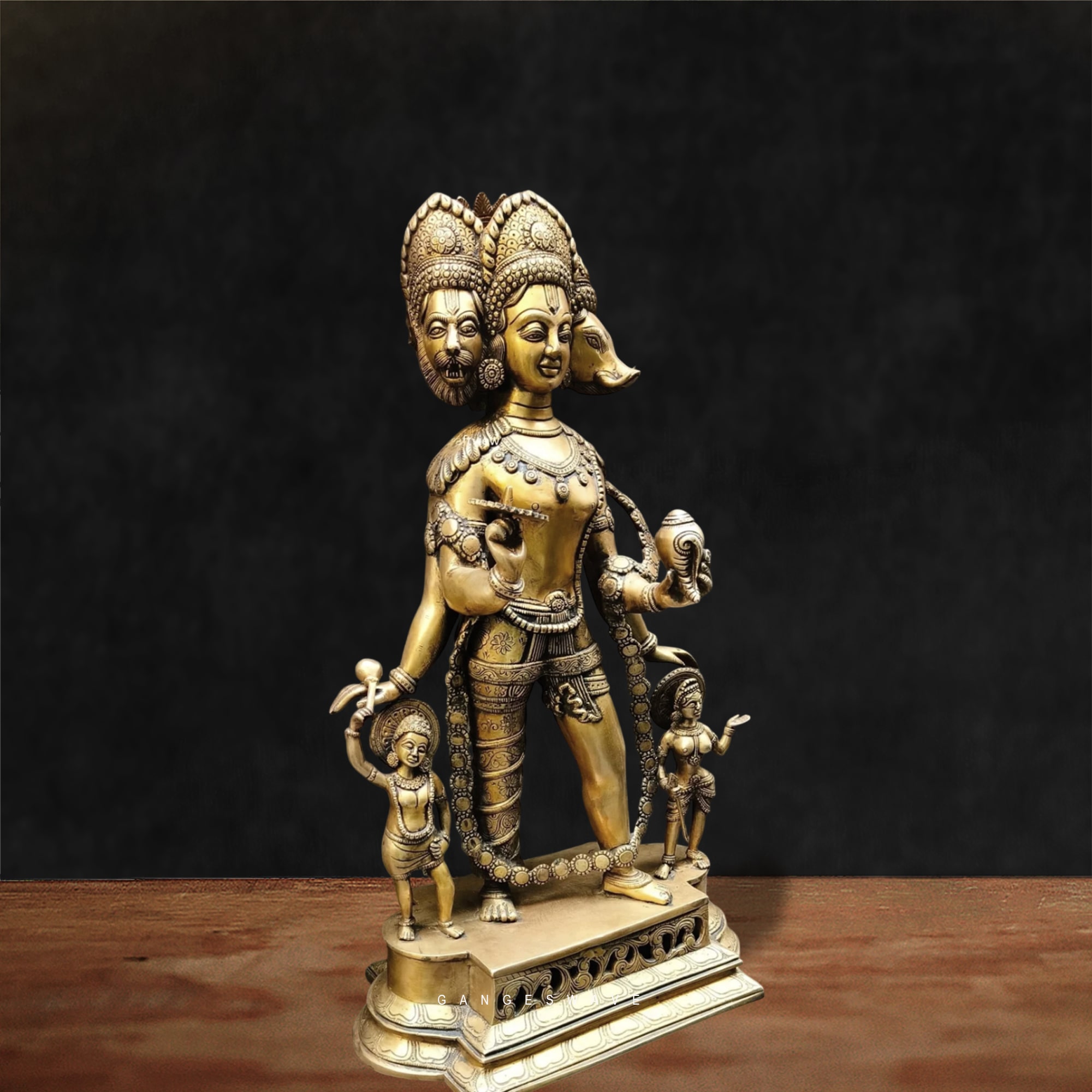 Vishnu Vaikuntha Superfine Brass Statue - 24 inches - Image 4
