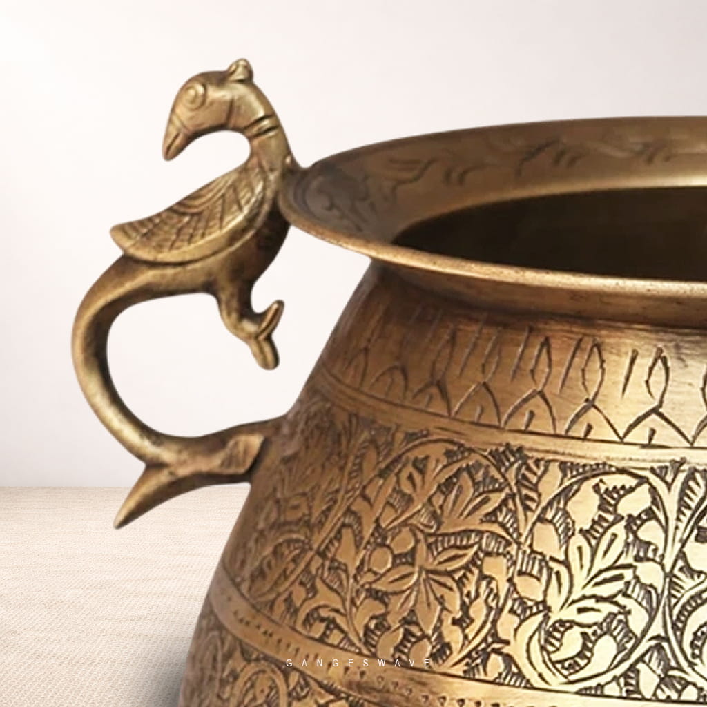 Brass Handcrafted Vintage Planter - 11 inches - Image 5