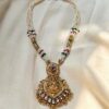 Handcrafted Temple Necklace in Gold Plating with Pearl Beads