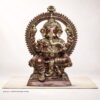 Large Antique Copper Gold Patina Brass Ganesh Statue