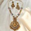 South Indian Gold Plated Temple Necklace for Bridal & Festive Wear