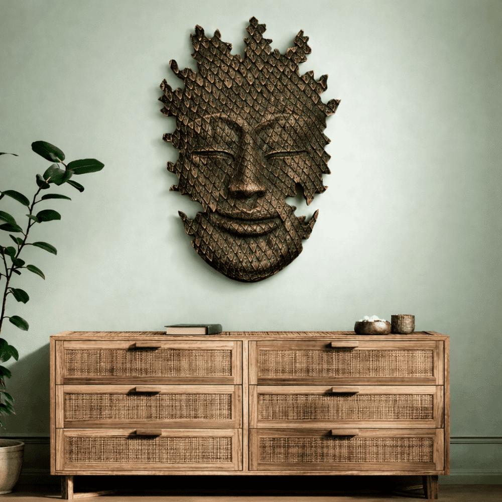 Buddha Abstract Artisanal Sculpture Wall Decor -42 inches