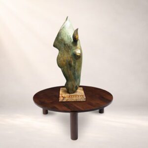 Abstract Horse Head Brass Sculpture