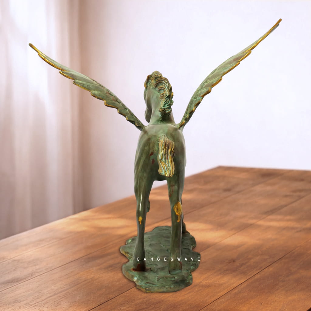 Winged Horse Brass Sculpture | Artistic Luxury Home Decor - Image 4