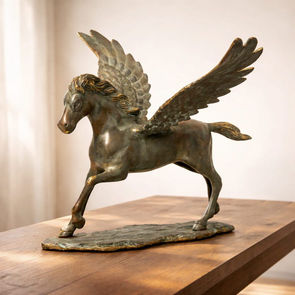 Winged Horse Brass Sculpture