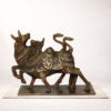 Handcrafted antique brass Nandi decor sculpture for home