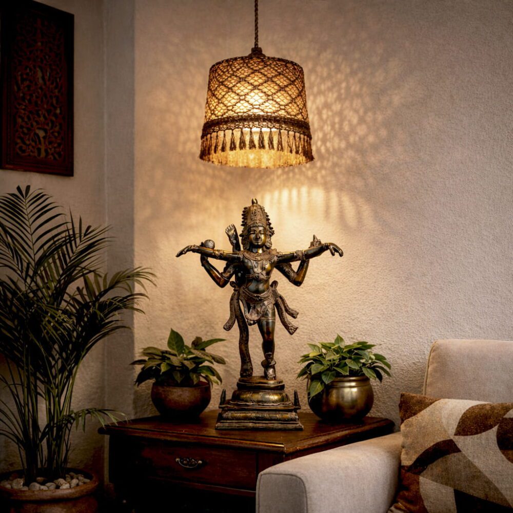 Handcrafted brass Shiva Tandava Nataraja statue in antique finish