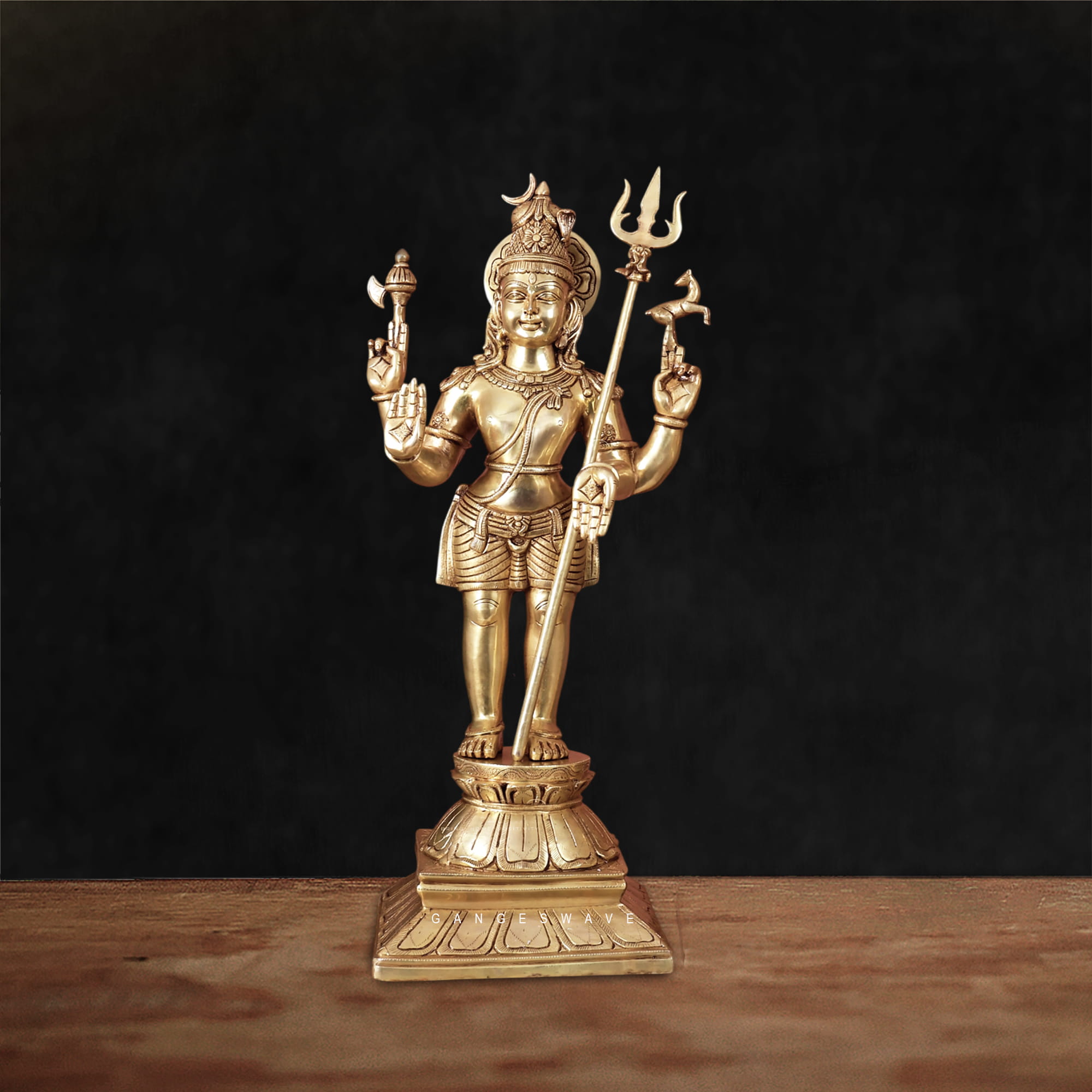 Brass Shiv Parvati Blessing Murti for Home & Temple - Image 9