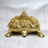 Vastu Shastra brass turtle with Lakshmi carvings for prosperity