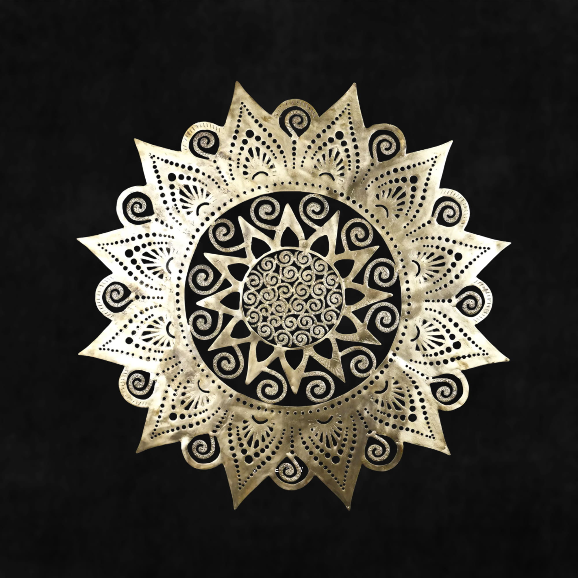 Handcrafted Artistic Brass Mandala Wall Décor | Intricately Carved Traditional Indian Wall Art - Image 3